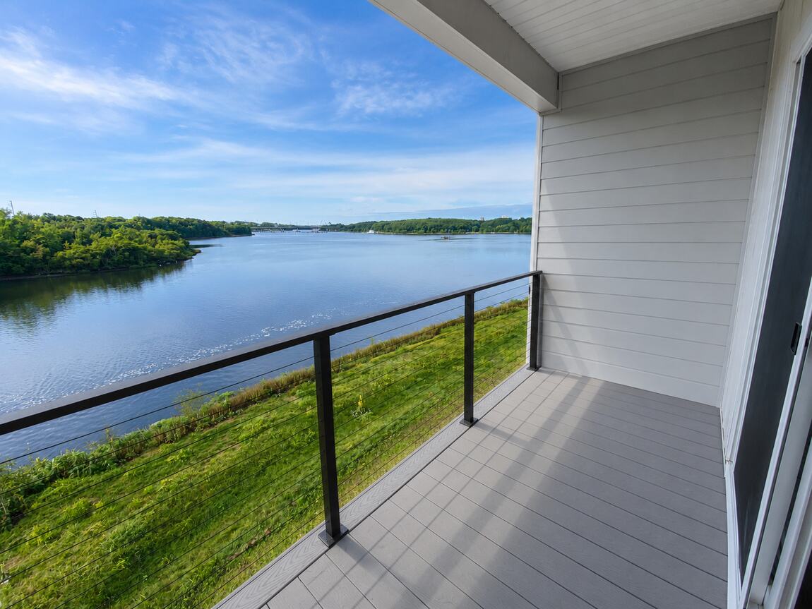 Private balcony overlooking the Seekonk River